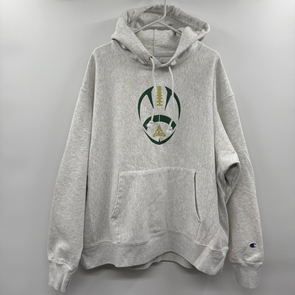 Champion Reverse Weave 2X-Large Gray Hoodie Football Logo Kangaroo Pocket